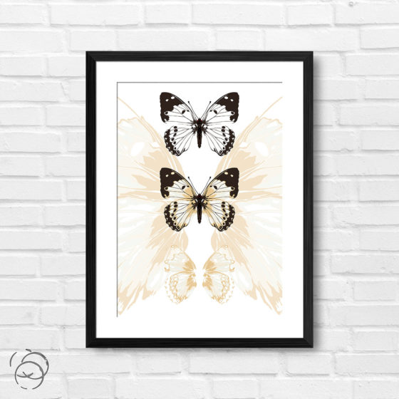 Abstract Background Triple Butterfly Print