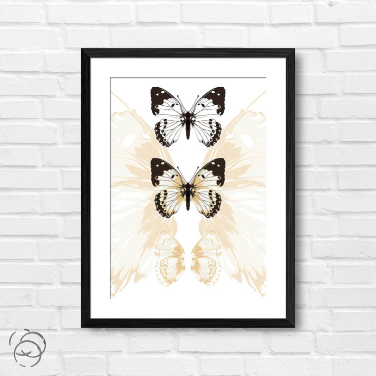 Abstract Background Triple Butterfly Print