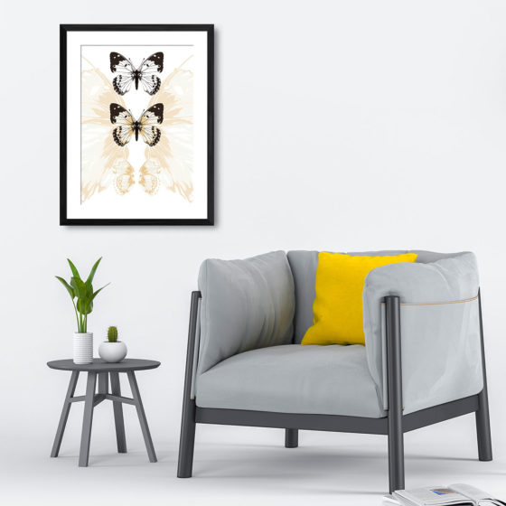 Abstract Background Triple Butterfly Print - Image 4