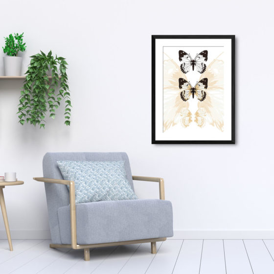 Abstract Background Triple Butterfly Print - Image 5