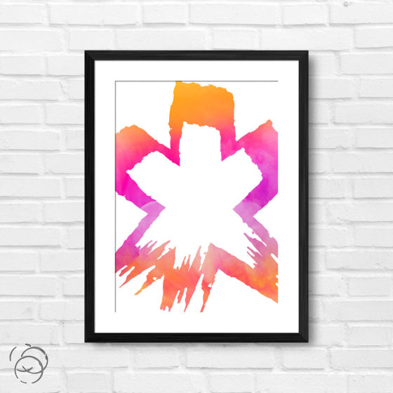 Abstract Brushstoke Liquid Shape Print