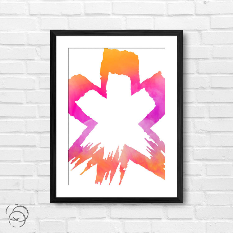 Abstract Brushstoke Liquid Shape Print