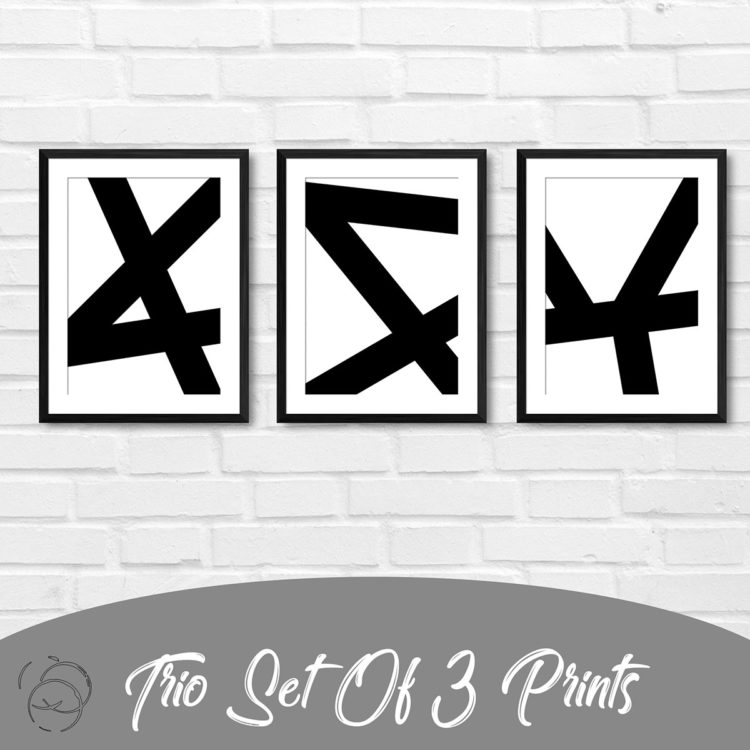 Abstract Chunky Lines Trio Prints