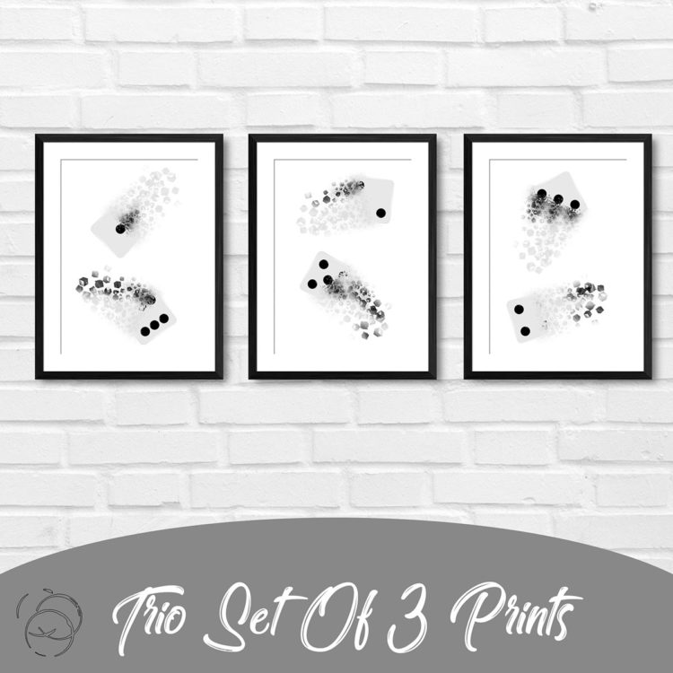 Abstract Dice With Cube Dispersion Trio Prints