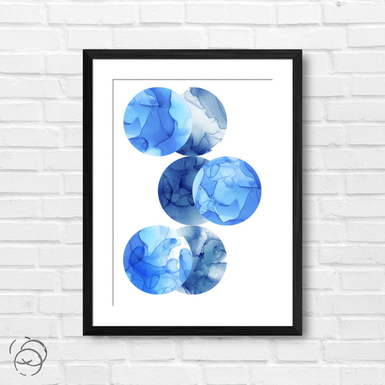 Abstract Liquid Circles Print