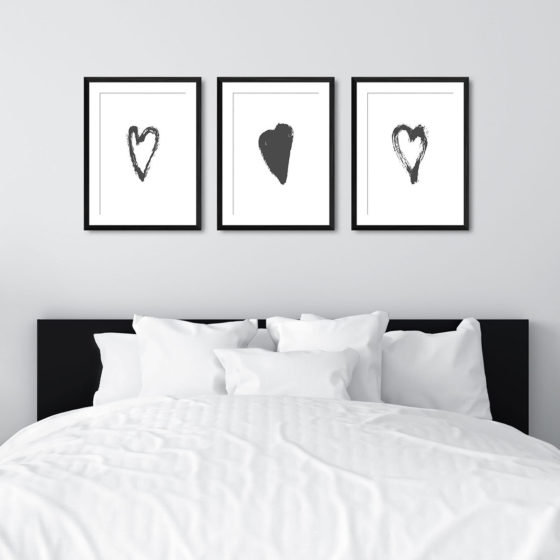 Abstract Love Heart Brushstroke Trio Prints - Image 6