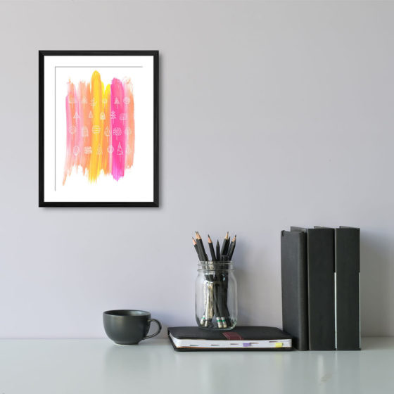 Abstract Multicolour Brushstroke Tree Print - Image 2