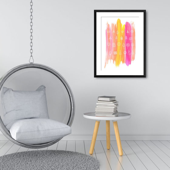 Abstract Multicolour Brushstroke Tree Print - Image 3