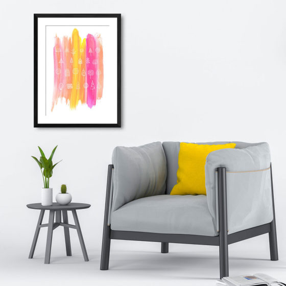 Abstract Multicolour Brushstroke Tree Print - Image 4