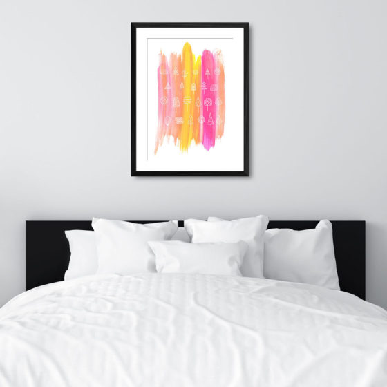 Abstract Multicolour Brushstroke Tree Print - Image 6