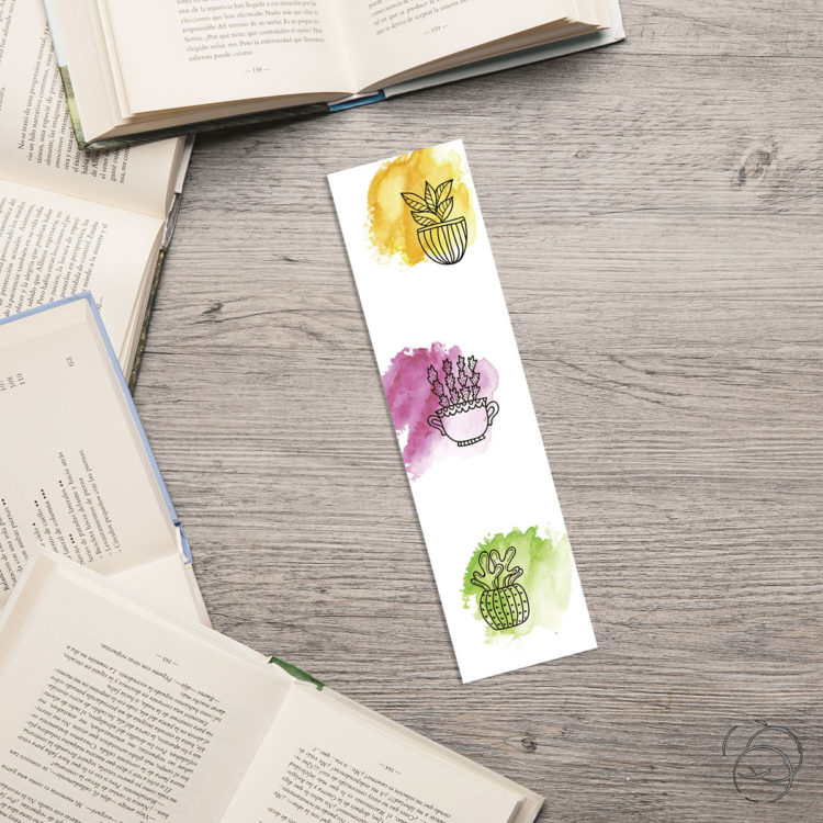 Abstract Plant Watercolour Bookmark