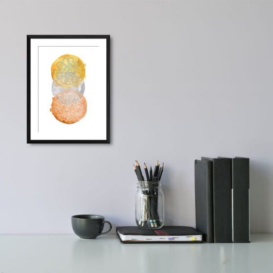 Abstract Watercolour Doodle Circles Print - Image 2