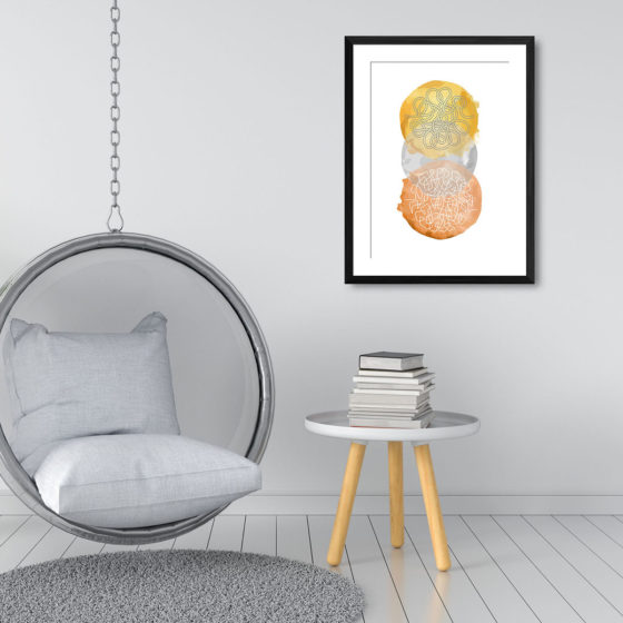 Abstract Watercolour Doodle Circles Print - Image 3