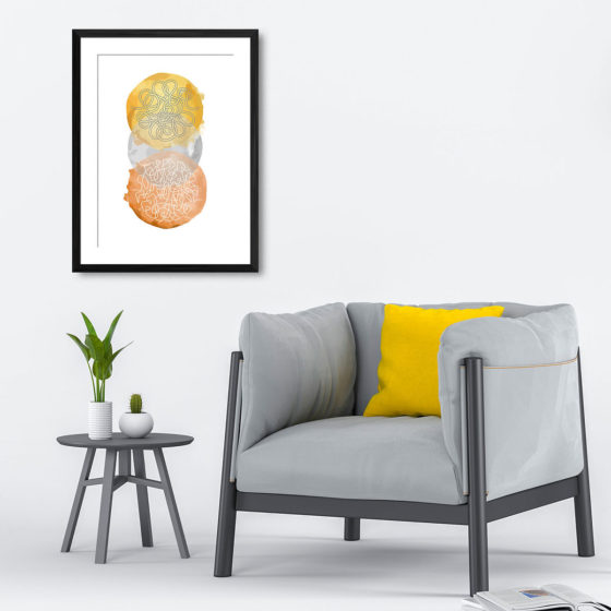 Abstract Watercolour Doodle Circles Print - Image 4