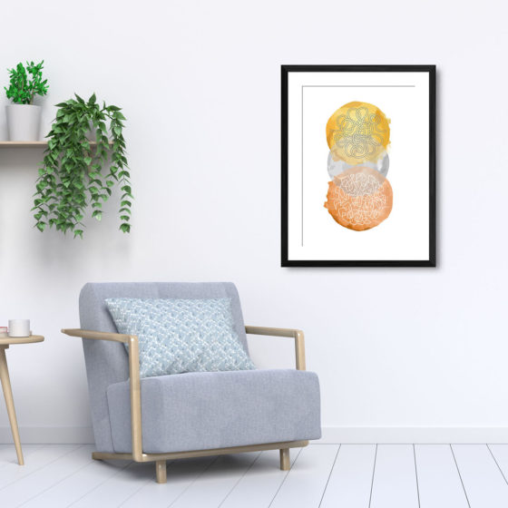 Abstract Watercolour Doodle Circles Print - Image 5