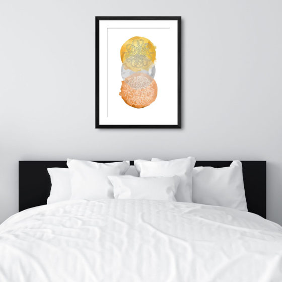 Abstract Watercolour Doodle Circles Print - Image 6