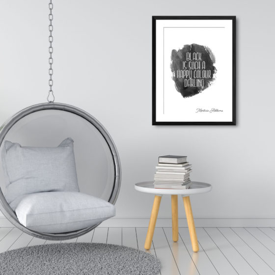 Addams Family Black Is Such A Happy Colour Darling Quote Morticia Addams Print - Image 3