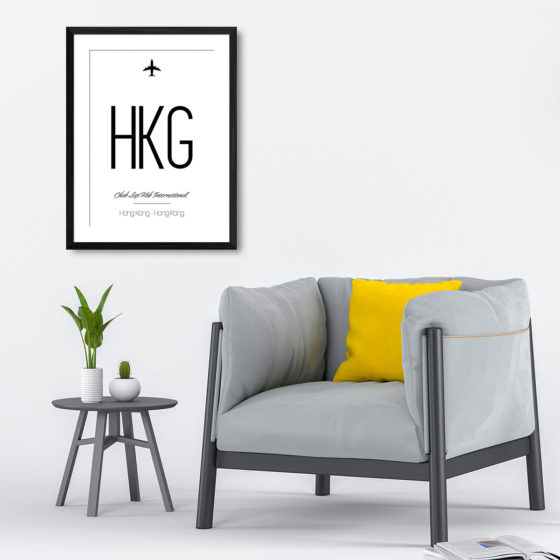 Airport Code HKG Chek Lap Kok International Hong Kong Travel Print - Image 4
