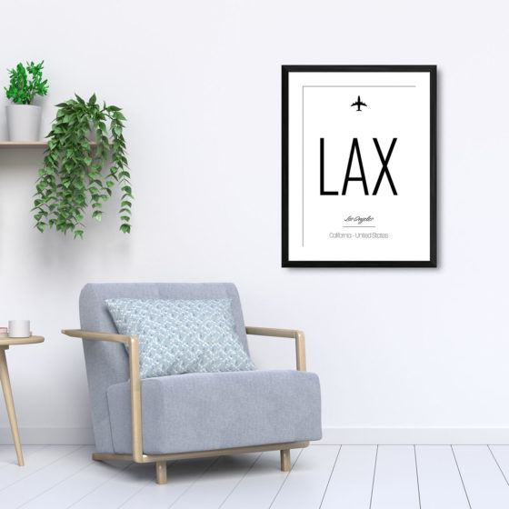 Airport Code LAX Los Angeles California United States Travel Print - Image 5