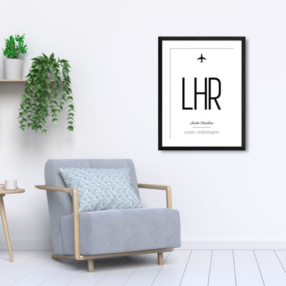 Airport Code LHR London Heathrow United Kingdom Travel Print - Image 5
