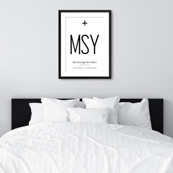 Airport Code MSY Louis Armstrong New Orleans United States Travel Print - Image 6