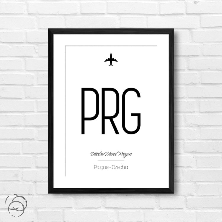 Airport Code PRG Vaclav Havel Prague Czechia Travel Print