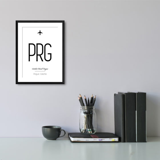 Airport Code PRG Vaclav Havel Prague Czechia Travel Print - Image 2