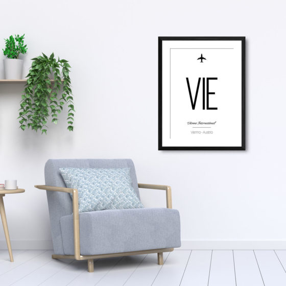 Airport Code VIE Vienna International Austria Travel Print - Image 5