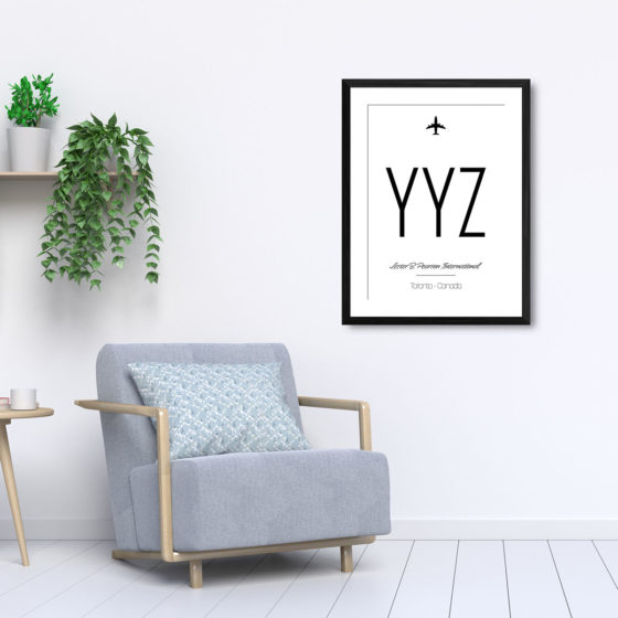 Airport Code YYZ Lester B Pearson International Toronto Canada Travel Print - Image 5