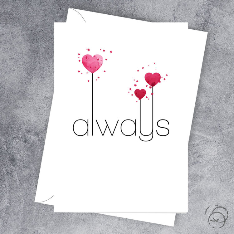 Always Love Heart Balloon Card