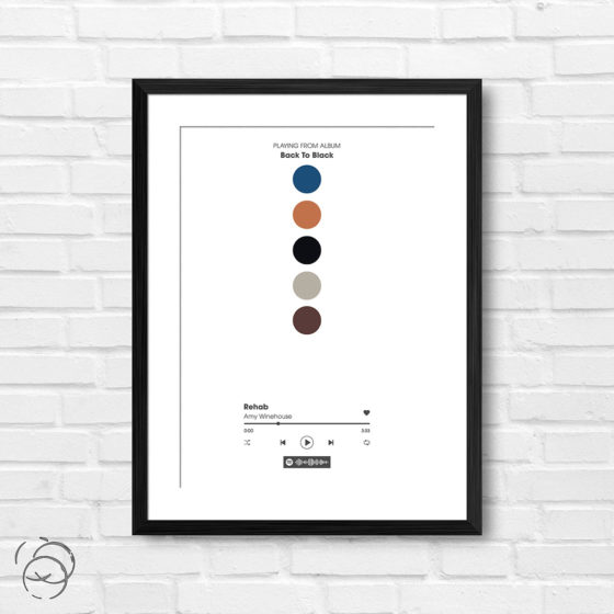 Amy Winehouse Back To Black Rehab Spotify Track Print