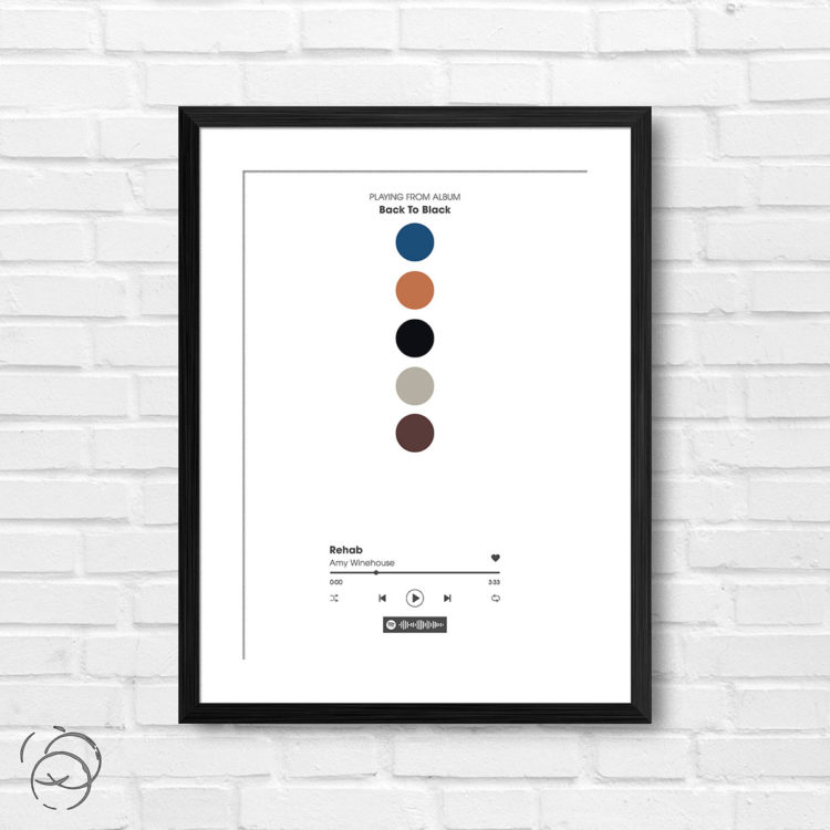 Amy Winehouse Back To Black Rehab Spotify Track Print