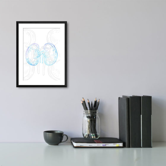 Anatomy Hand Drawn Outline Lungs Print - Image 2