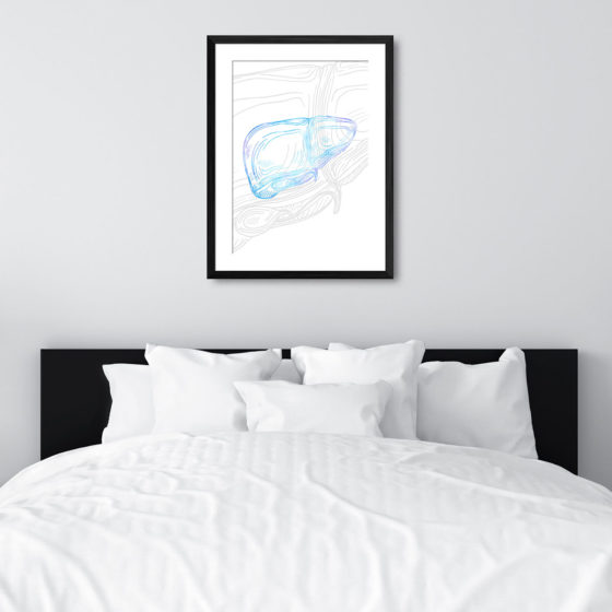 Anatomy Hand Drawn Outline Liver Print - Image 6