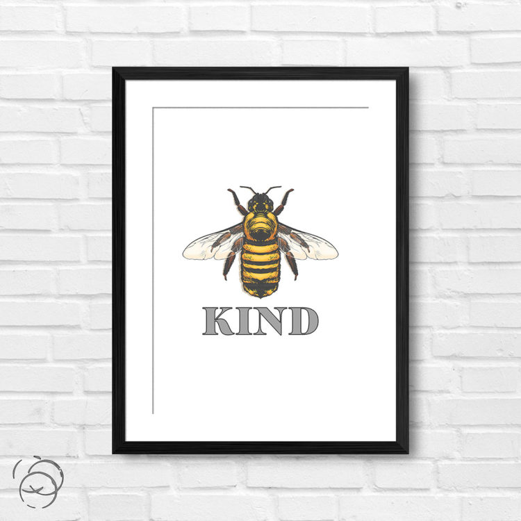 Bee Kind Colour Print