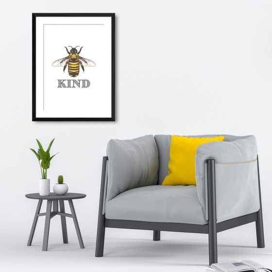Bee Kind Colour Print - Image 4