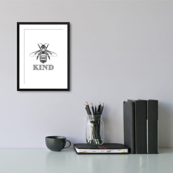 Bee Kind Mono Print - Image 2