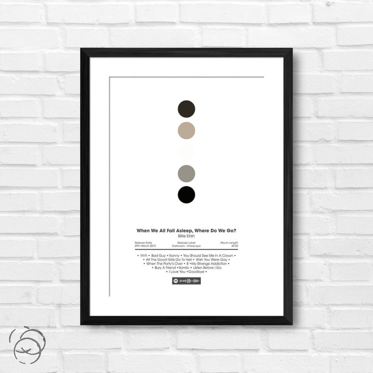 Billie Eilish When We All Fall Asleep Where Do We Go Spotify Album Print