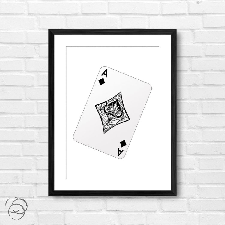 Black Ace Of Diamonds Print