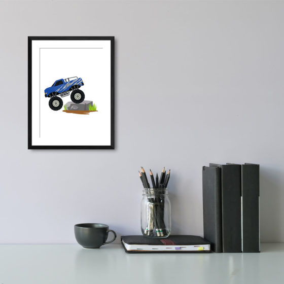 Blue Lightning Monster Truck Print - Image 2