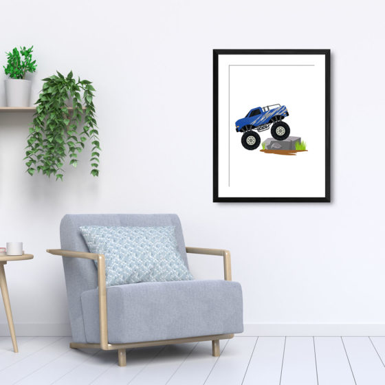 Blue Lightning Monster Truck Print - Image 5