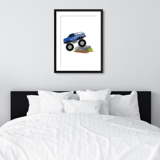Blue Lightning Monster Truck Print - Image 6