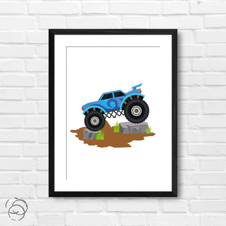 Blue Swirl Monster Truck Print