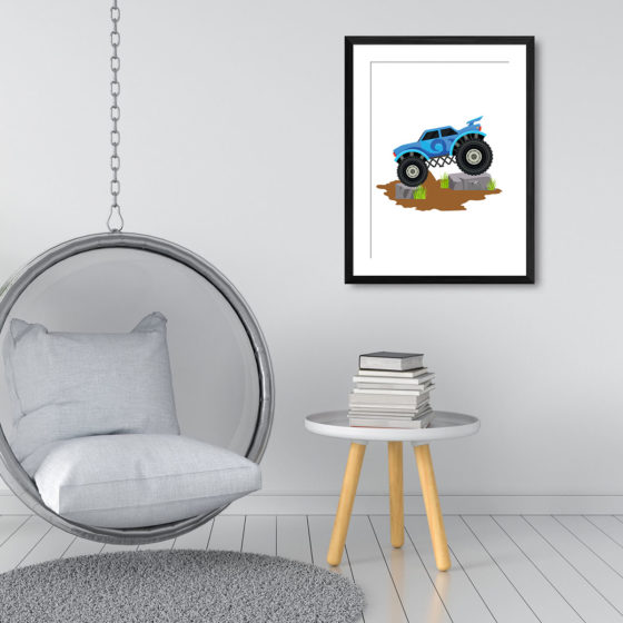 Blue Swirl Monster Truck Print - Image 3