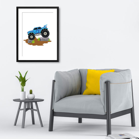 Blue Swirl Monster Truck Print - Image 4