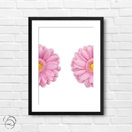 Blush Pink Chamomile Dahlia Flower Print