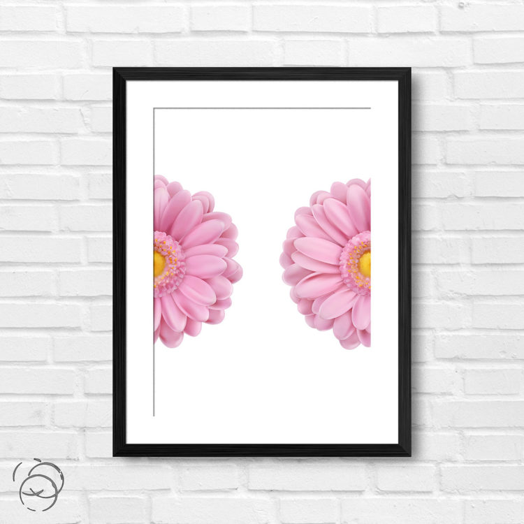 Blush Pink Chamomile Dahlia Flower Print