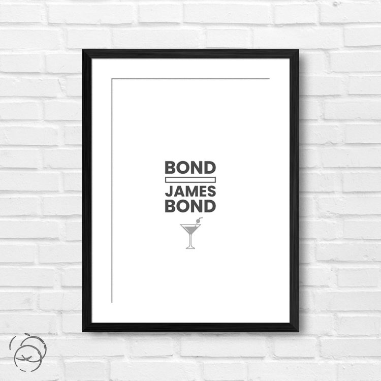 Bond James Bond Martini Quote Print