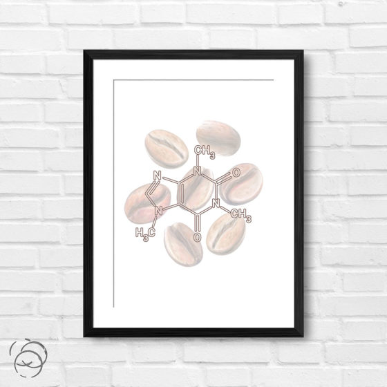 Caffeine Molecule Science Print