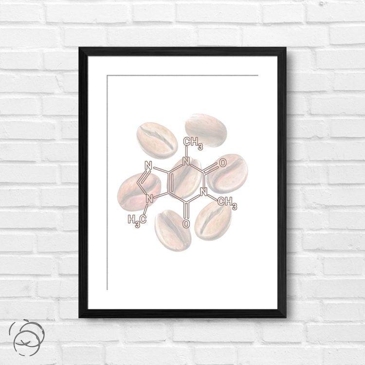 Caffeine Molecule Science Print